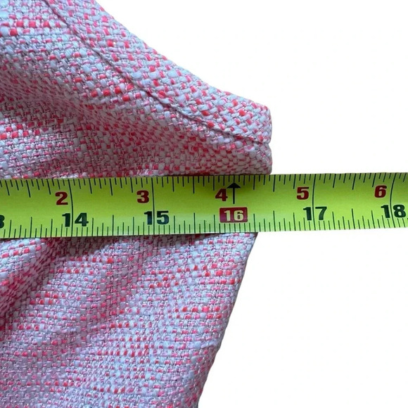 J Crew Tweed Coral Mini Dress Spaghetti Strap Scallops Neckline Sweetheart 2 - Picture 8 of 10